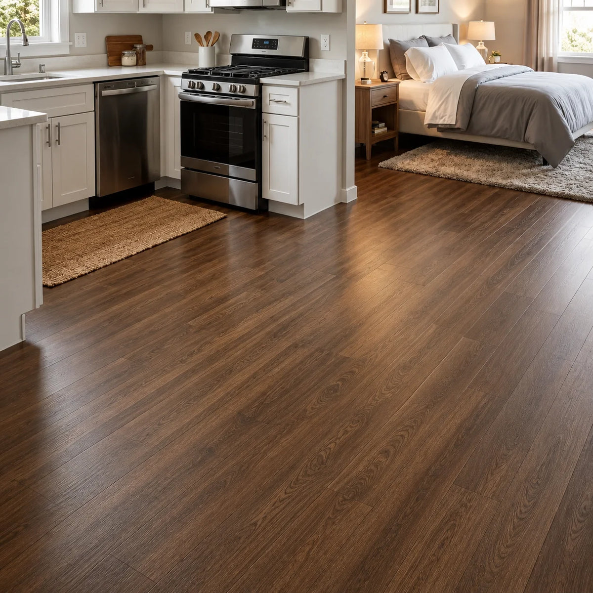 Plancher en bois étanche – Transformez votre espace en seulement 30 minutes – (60 cm × 15 cm)