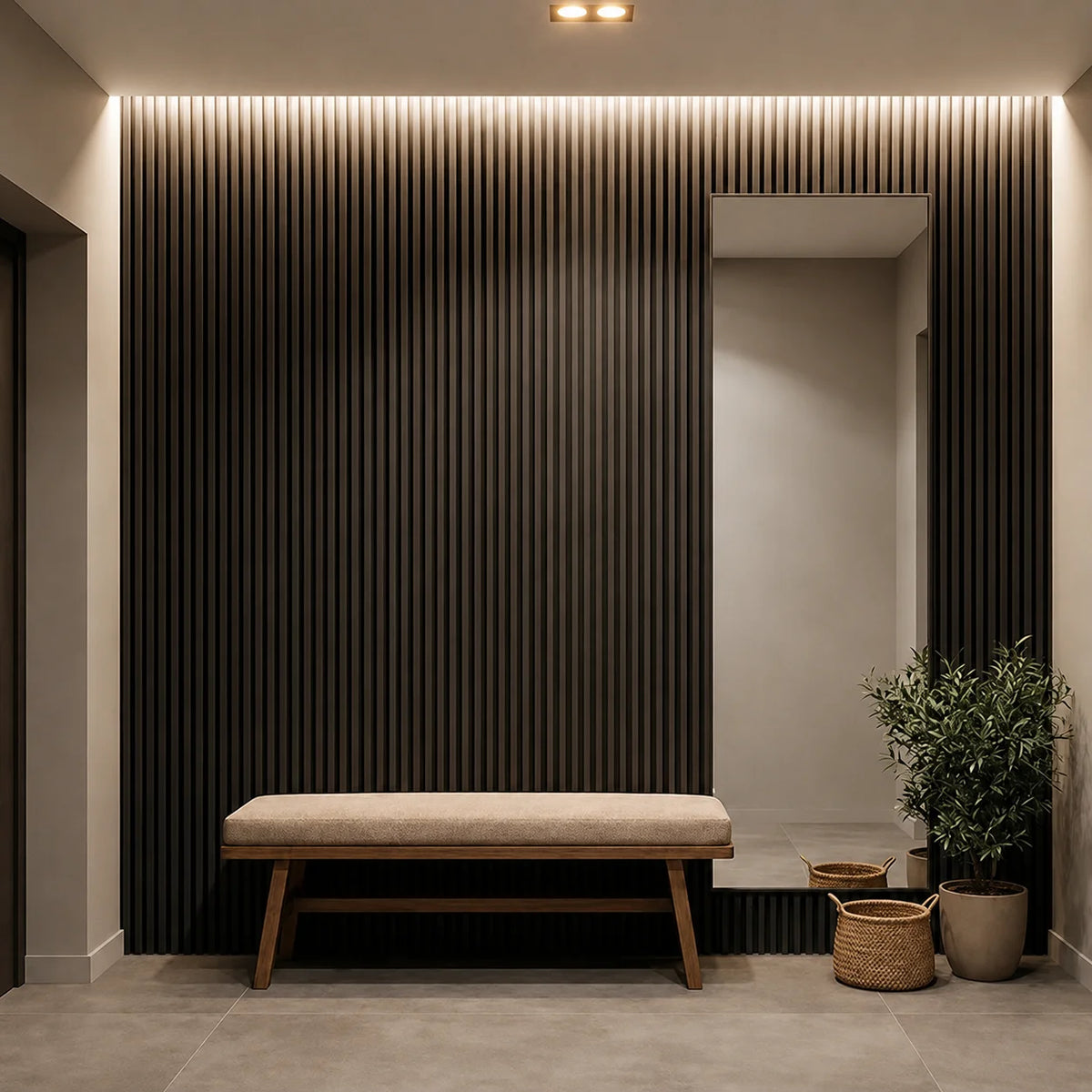 Panneau mural acoustique en bois – Transformez votre espace en seulement 30 minutes – (270 cm x 110 cm)